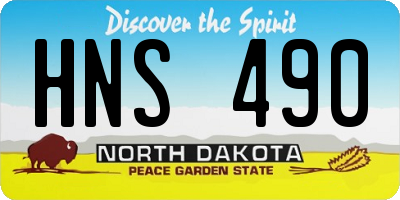ND license plate HNS490