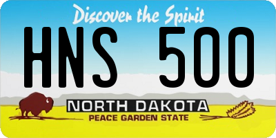 ND license plate HNS500