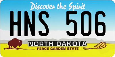 ND license plate HNS506