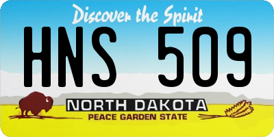 ND license plate HNS509
