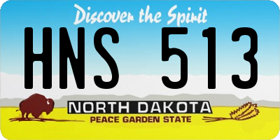 ND license plate HNS513