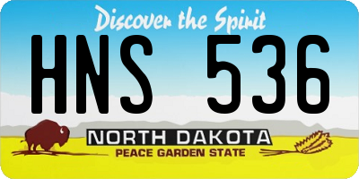 ND license plate HNS536