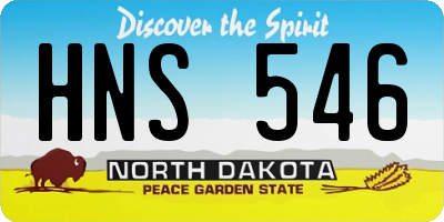 ND license plate HNS546