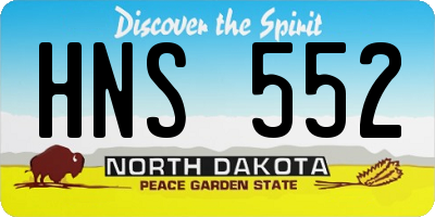 ND license plate HNS552
