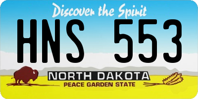 ND license plate HNS553