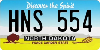 ND license plate HNS554