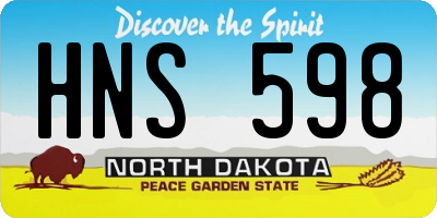 ND license plate HNS598