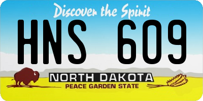 ND license plate HNS609