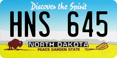 ND license plate HNS645