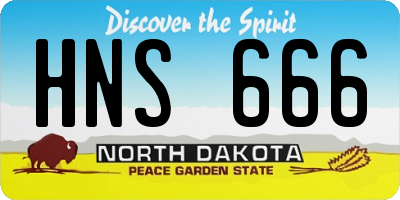 ND license plate HNS666