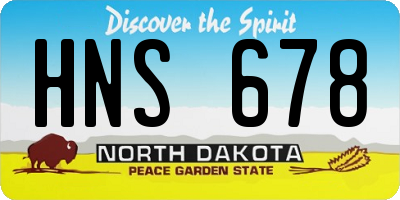 ND license plate HNS678