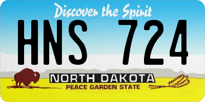 ND license plate HNS724