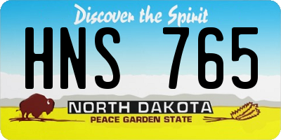 ND license plate HNS765