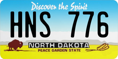 ND license plate HNS776