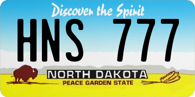 ND license plate HNS777