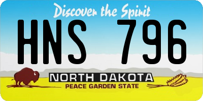 ND license plate HNS796