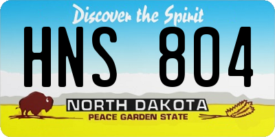 ND license plate HNS804