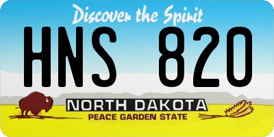 ND license plate HNS820