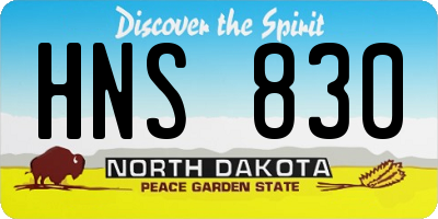 ND license plate HNS830