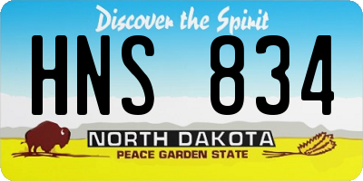ND license plate HNS834