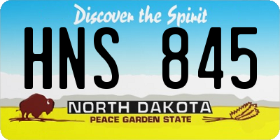 ND license plate HNS845