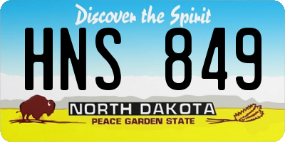 ND license plate HNS849