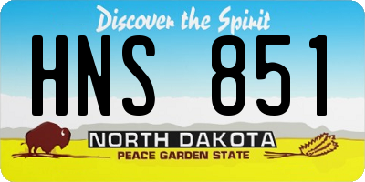 ND license plate HNS851