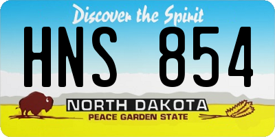 ND license plate HNS854