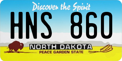 ND license plate HNS860