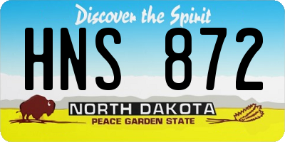 ND license plate HNS872