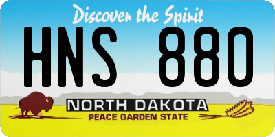 ND license plate HNS880