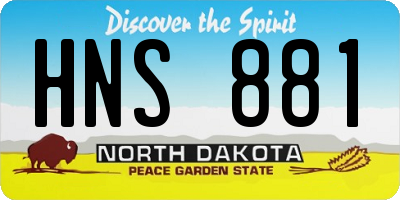 ND license plate HNS881