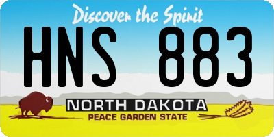 ND license plate HNS883