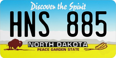 ND license plate HNS885