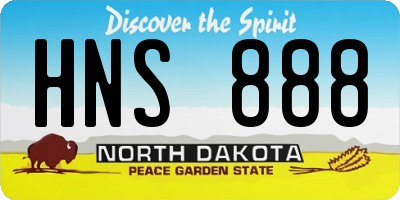 ND license plate HNS888