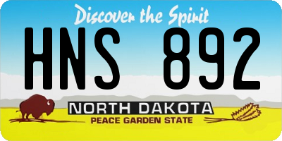 ND license plate HNS892