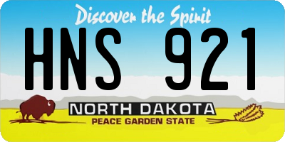 ND license plate HNS921