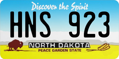 ND license plate HNS923