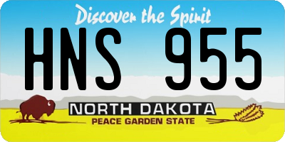 ND license plate HNS955
