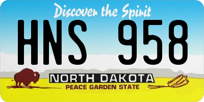 ND license plate HNS958