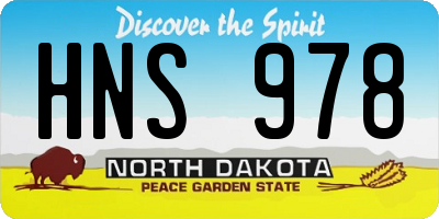 ND license plate HNS978