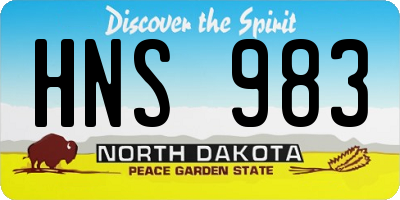 ND license plate HNS983