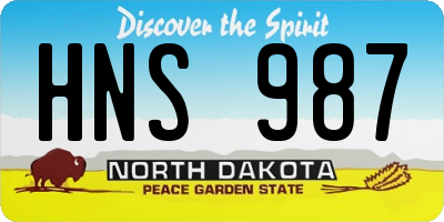 ND license plate HNS987