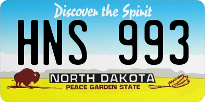 ND license plate HNS993