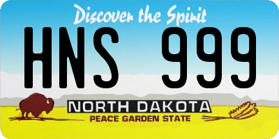 ND license plate HNS999
