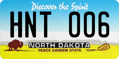 ND license plate HNT006