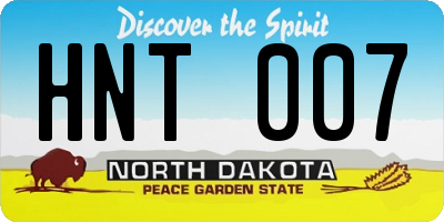ND license plate HNT007