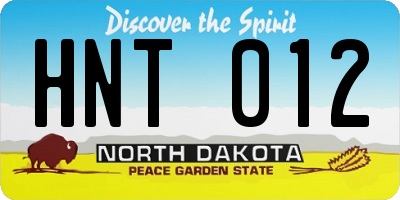 ND license plate HNT012