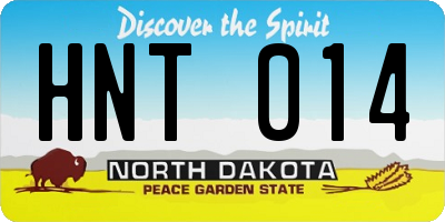 ND license plate HNT014