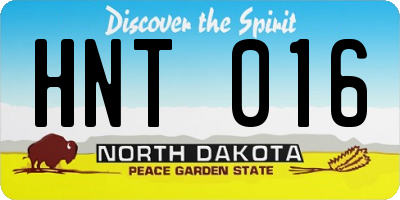 ND license plate HNT016